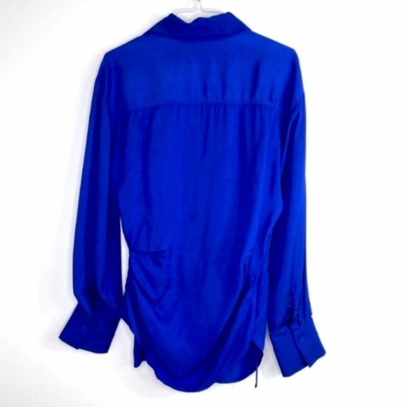 & Other Stories Front Wrap Duo Button Shirt Blouse in Royal Blue Size 2 New - Picture 5 of 9